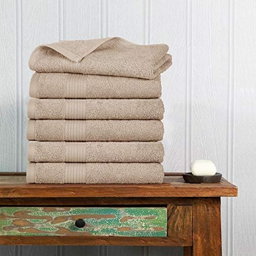 Ample Decor Juego de toallas de mano 100% algodón, súper suave, secado rápido, juego de toallas de lujo de calidad de hotel y spa, juego de toallas