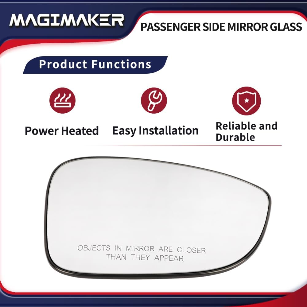 Espejo lateral derecho del pasajero con soporte trasero 76203-TVA-A21 compatible con Honda Accord 2018, 2019, 2020, 2021, 2022, vidrio calefactable