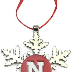 Adorno navideño de copo de nieve de Nebraska Cornhuskers Adorno navideño de copo de nieve de Nebraska Cornhuskers
