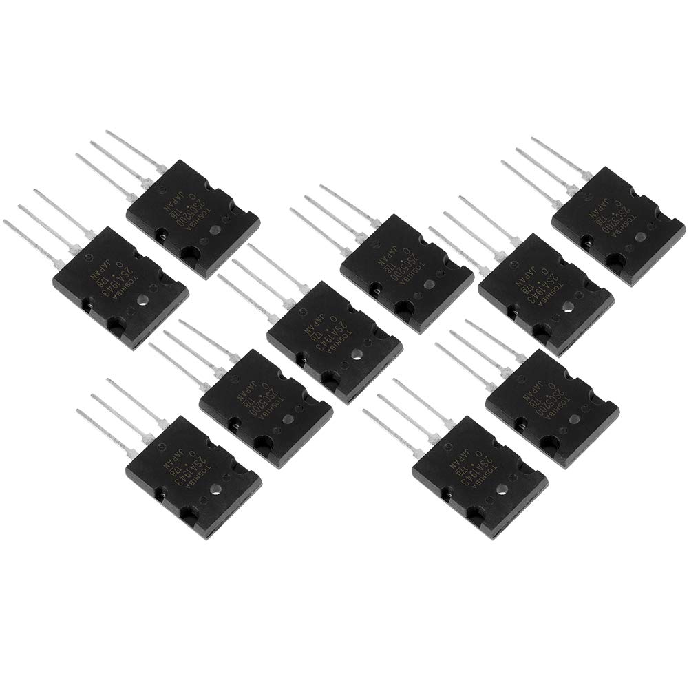 Kit de transistor 2SA1943 2SC5200, 5 × 2SA1943 y 5 × 2SC5200 transistor de potencia NPN amplificador de potencia electrónico amplificador de