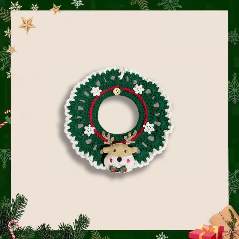 Pets Landing Pañuelo de Navidad ajustable tejido a mano, bufandas para perro, saliva, lavable para la moda, cachorro, gato, mascotas, babero, linda