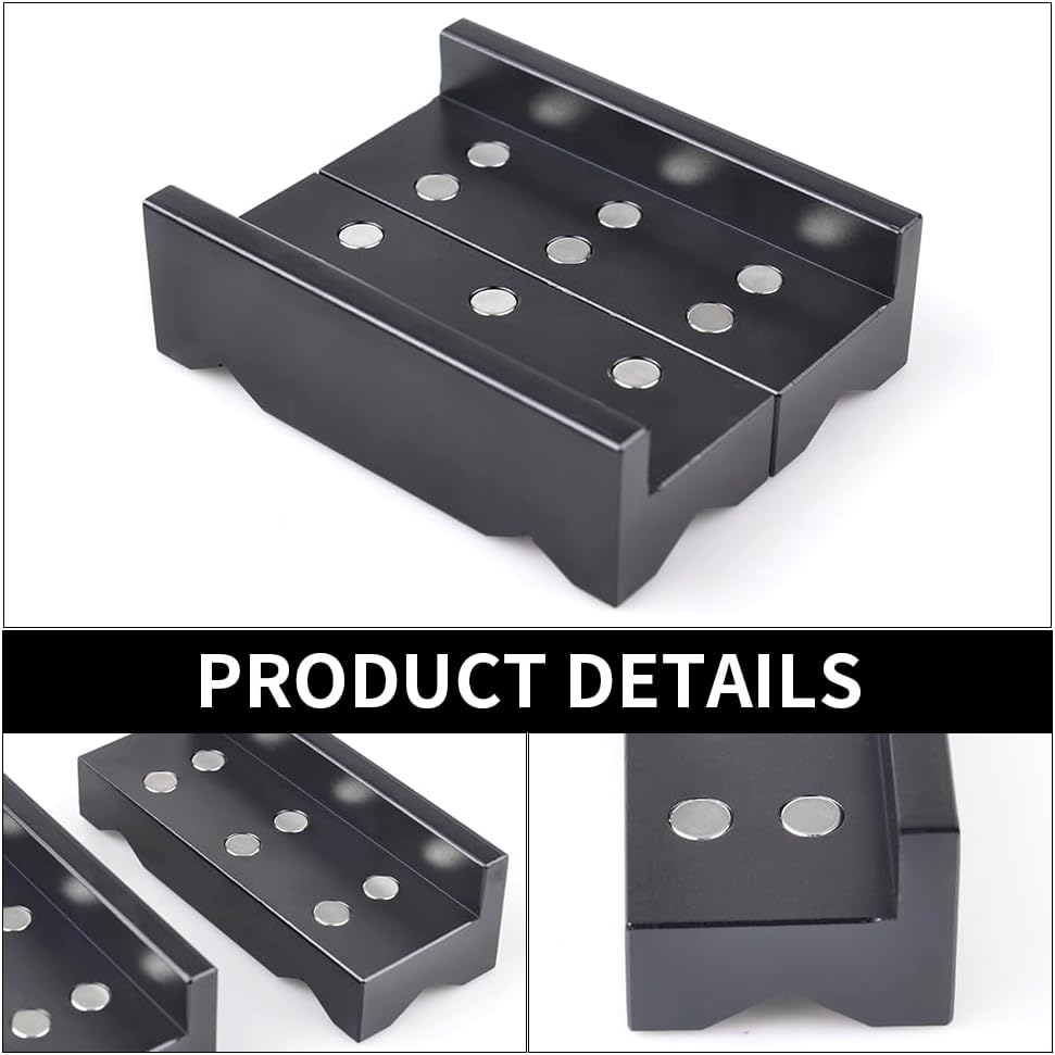 Negro 4 “aluminio Vise Jaw Protective Inserts AN Fitting Vice Jaw Covers con magnético para una amplia gama de vicios