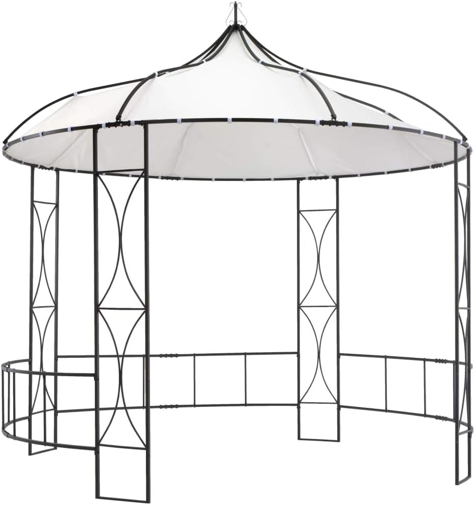 vidaXL Gazebo para exteriores resistente a la intemperie, 118.1 x 114.2 pulgadas, resistente a los rayos UV y al agua, con elegantes detalles