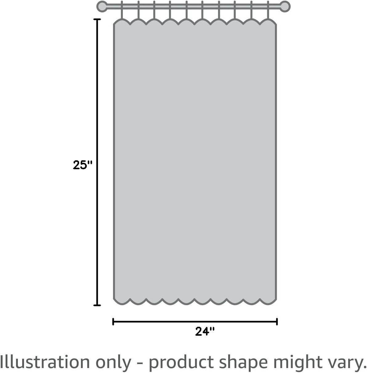 Tollpiz – Cortinas cortas de gasa con textura de lino para cocina y baño, de media altura, filtran la luz, con bolsillo para varilla, 25 x 24