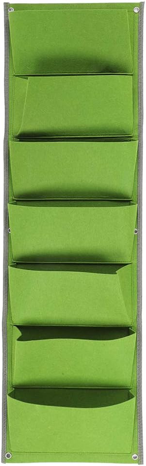 Fydun 7Pocket Vertical Felt Plant Bag Breathable Wall Planter for Landscape 7Pocket Vertical Felt Plant for Family