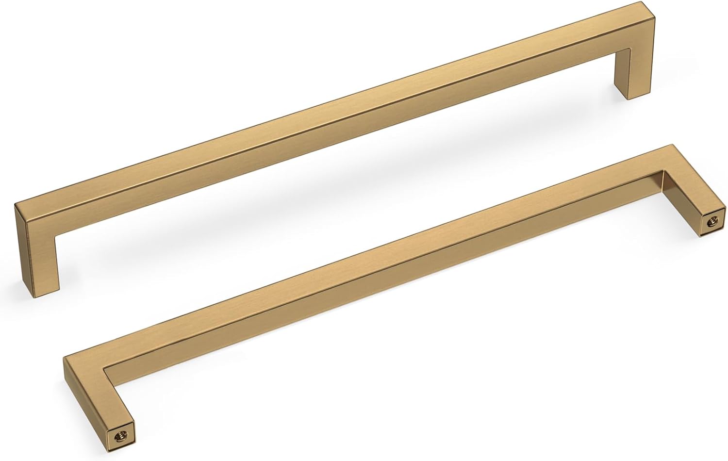 goldenwarm Paquete de 10 tiradores de bronce champán para gabinetes, manijas doradas de 10 pulgadas, tiradores de cajón de bronce cepillado, manijas