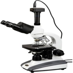 AmScope Microscopio compuesto trinocular digital T360B-10M, aumento 40X-2000X, oculares WF10x y WF20x, Brightfield, iluminación LED, condensador AmScope Microscopio compuesto trinocular digital T360B-10M, aumento 40X-2000X, oculares WF10x y WF20x, Brightfield, iluminación LED, condensador