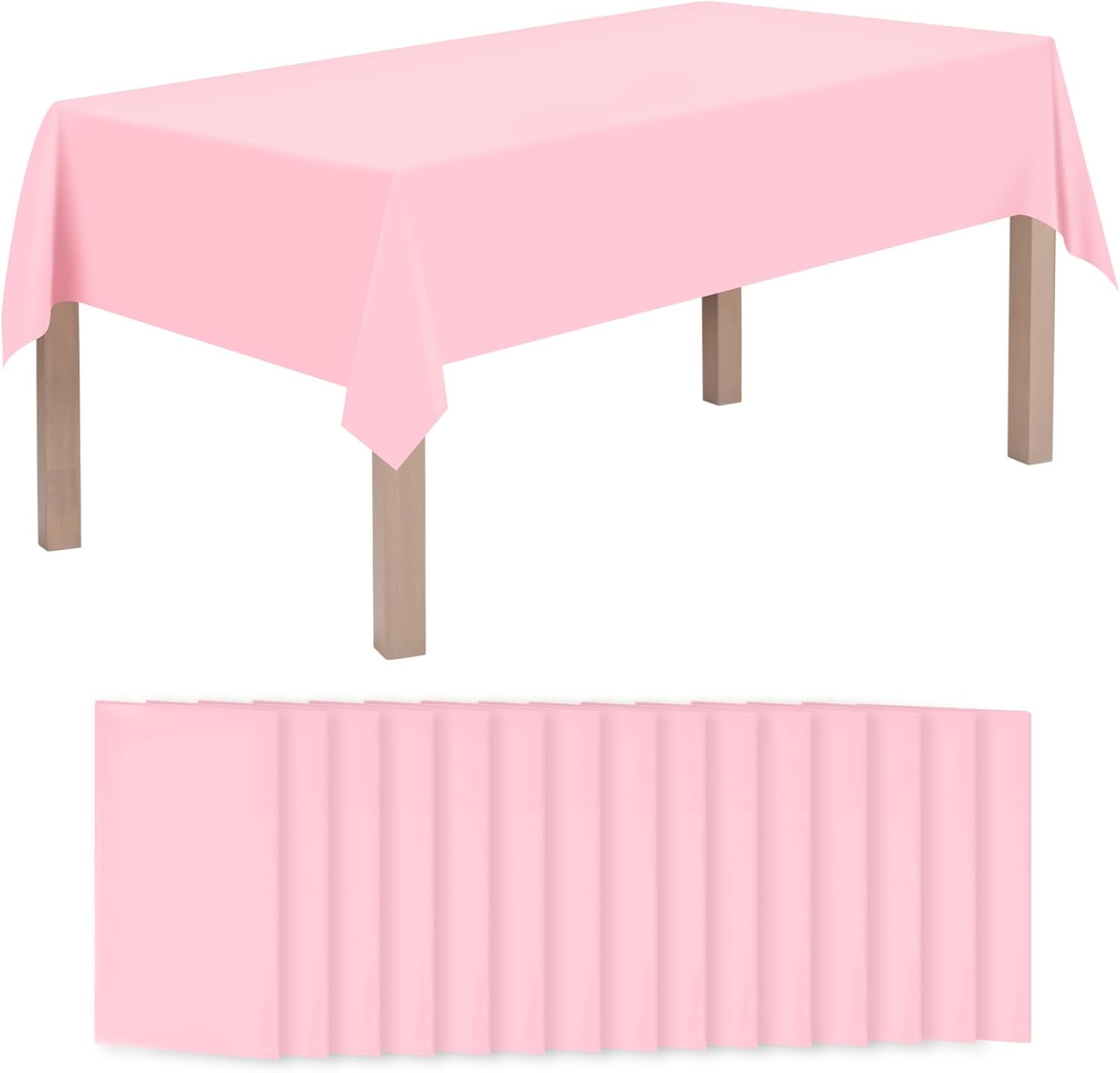 Colemoly Manteles de plástico desechables para mesas rectangulares paquete de 16 54 x 108 pulgadas, mantel rosa para fiestas, bodas, interiores y