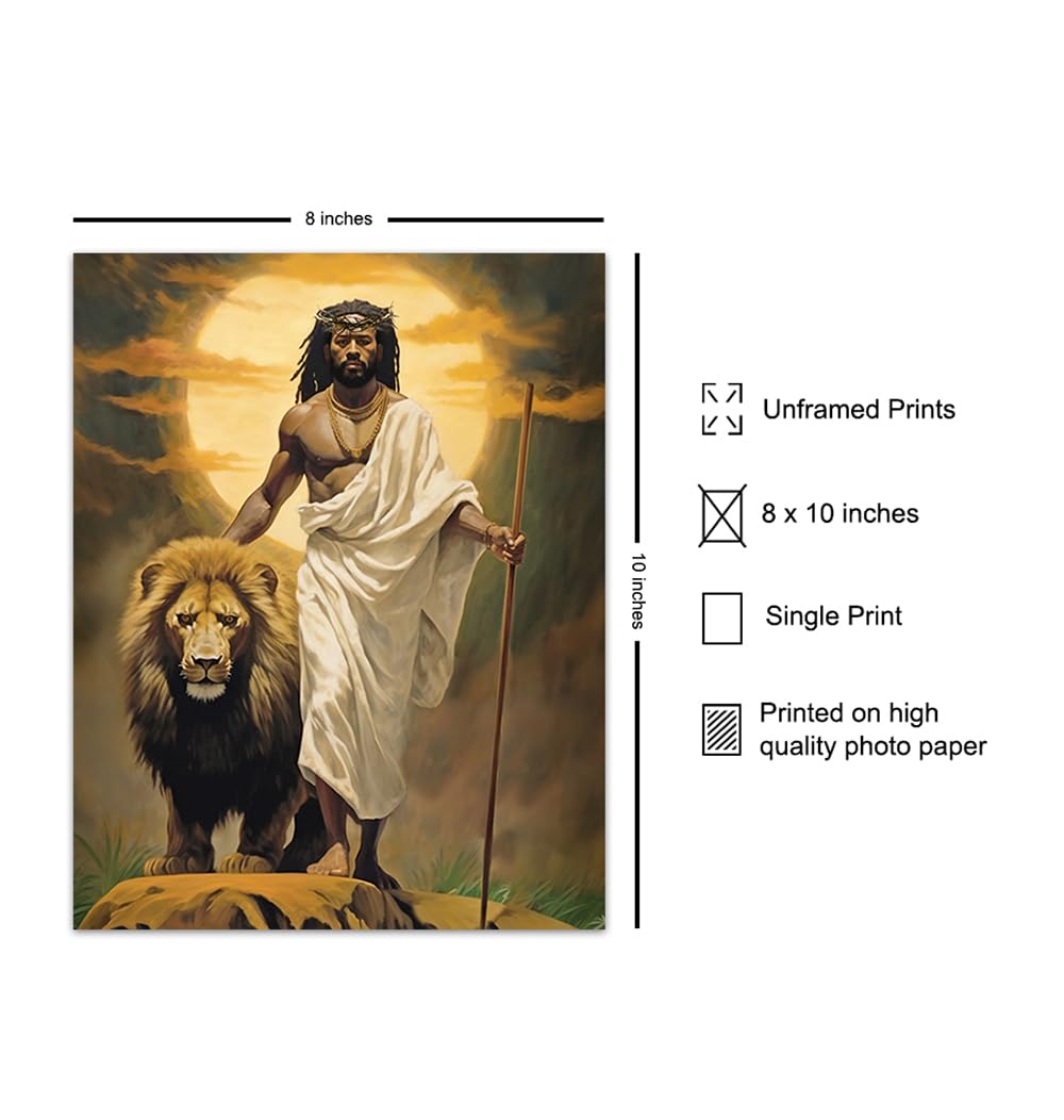 African American Art, Jesus Poster for Black Man – Inspiring Christian Gifts for African Americans, Black Men, Black women – Religious Wall Art –