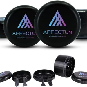 AFFECTUM Molinillo de especias 2.5 pulgadas – Molinillo de hierbas de material de aluminio (negro) AFFECTUM Molinillo de especias 2.5 pulgadas – Molinillo de hierbas de material de aluminio (negro)