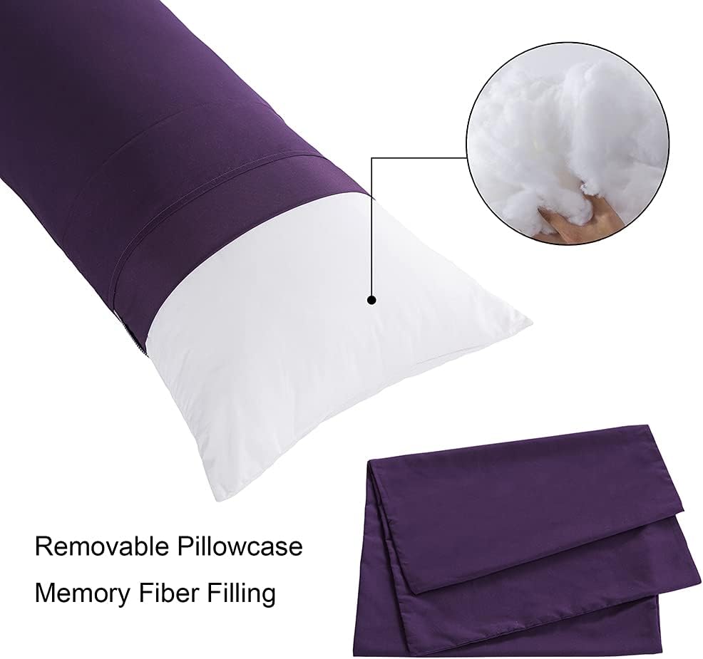 ELNIDO QUEEN Almohada corporal con funda de almohada, almohada de cama larga suave para adultos, relleno de almohada de cuerpo completo transpirable