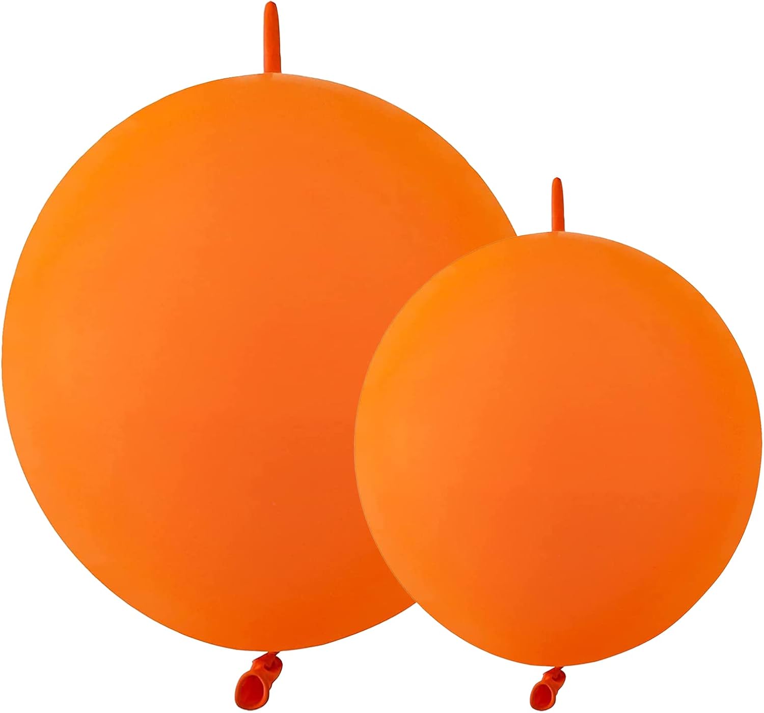 IN-JOOYAA Globo de látex naranja de 6 pulgadas y 12 pulgadas, 200 globos de enlace rápido, globos enlazables para decoración de fiestas