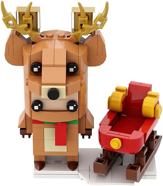 Figuras de reno de Navidad, bloques de construcción de animales, decoración del hogar, modelo de alce, juguetes para niños, niñas, decoración de