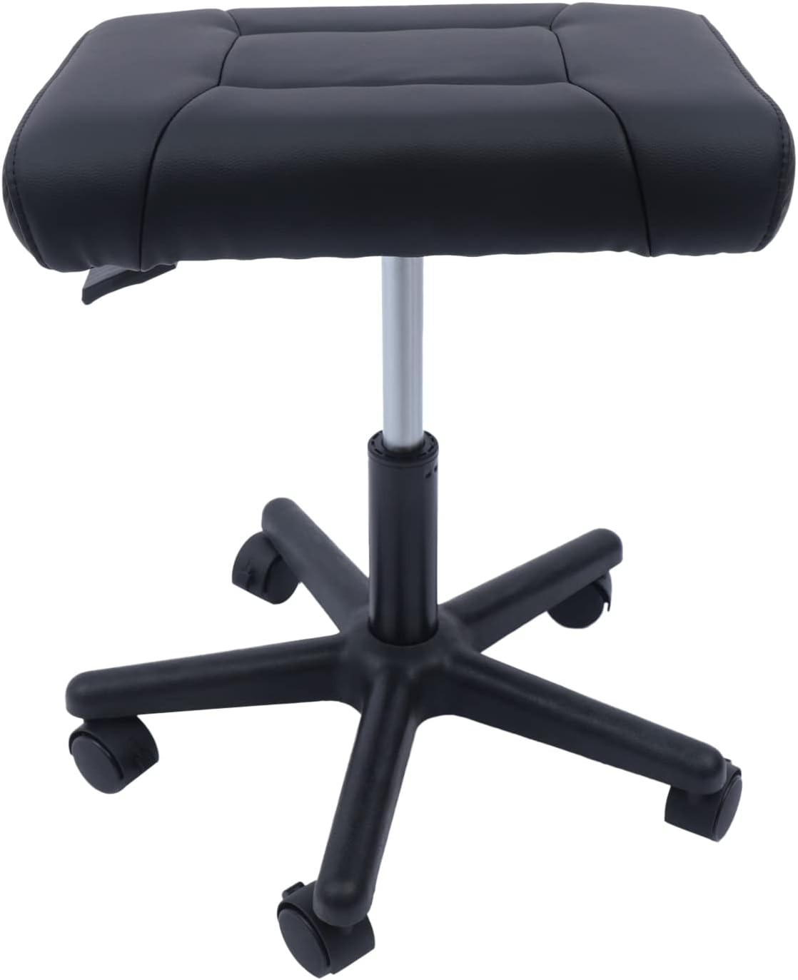 Reposapiés de oficina, taburete de pie debajo del escritorio con ruedas, taburete de oficina de altura ajustable, taburete ergonómico de cuero