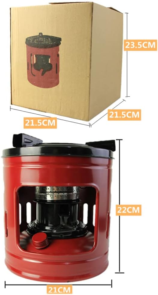 SHYDPM Calentador rojo de queroseno Iron Art para interiores y exteriores, mini calentador de queroseno de convección para acampar en interiores,