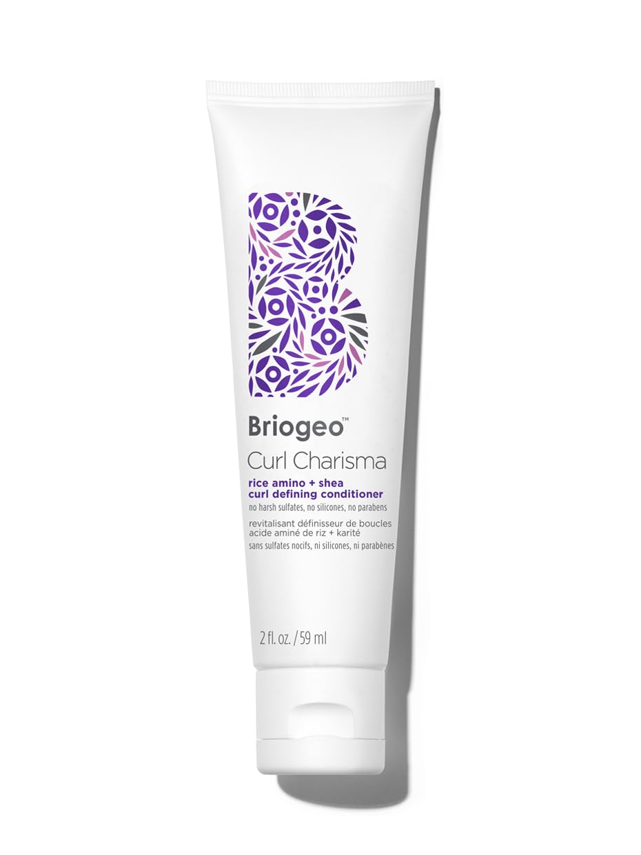 Briogeo Curl Charisma Champú hidratante, define e hidrata el cabello ondulado, rizado y rizado, vegano, sin falatos ni parabenos, 2 onzas
