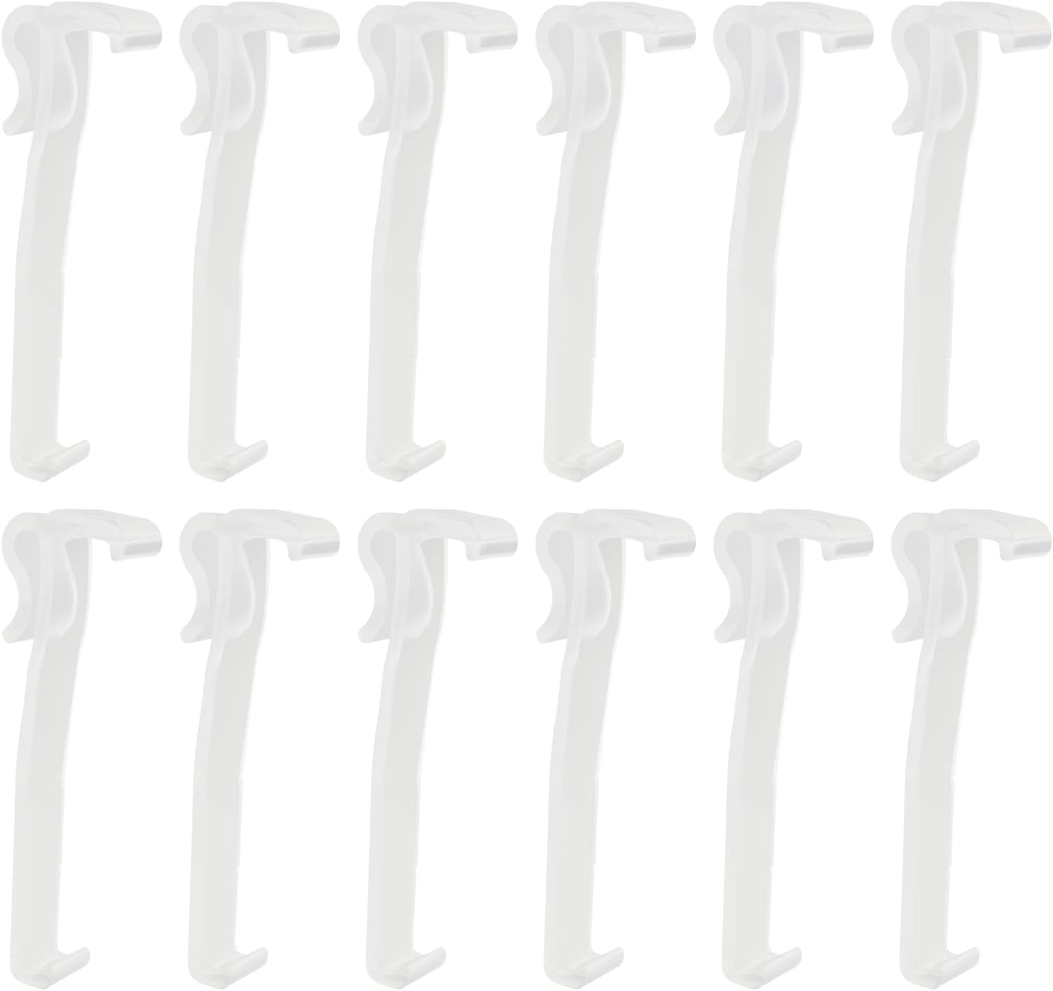 Clips para cenefa, 12 clips de plástico transparente de 3.25 pulgadas para ventana, clips de cenefa ocultos, clips de cenefa para cenefa horizontal