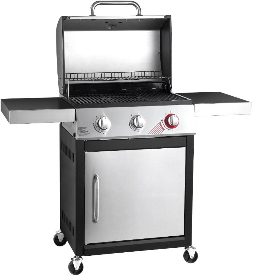 Barbacoa de propano negro – 3 quemadores