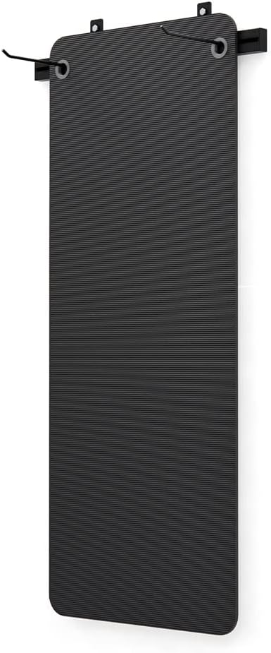 Power Systems Estante de pared ajustable para esterillas de yoga y fitness, color negro