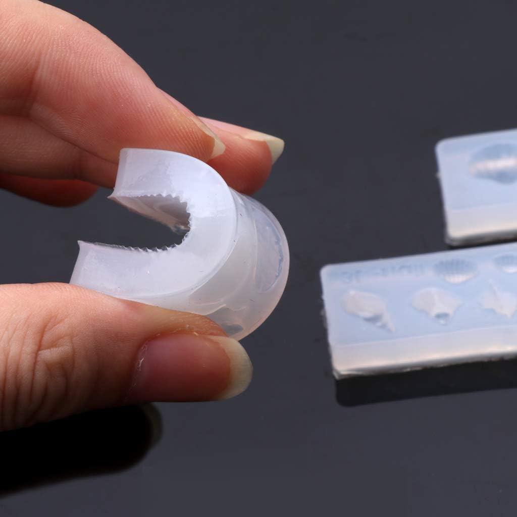Nuevo molde de silicona con forma de concha de concha de concha de mar, 3 piezas, plantilla de arte de uñas, moldes de silicona para manualidades,