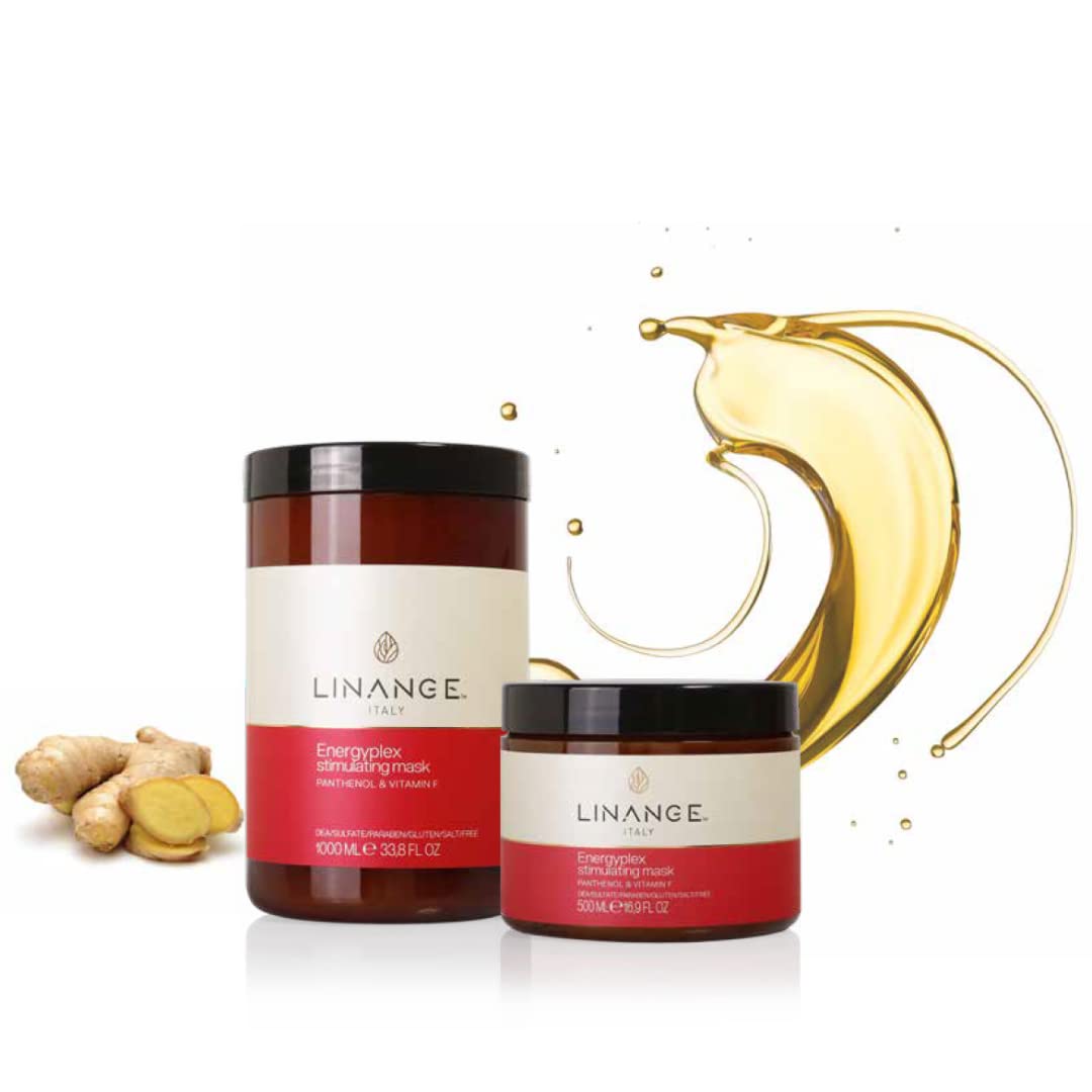 LINANGE Energyplex Mascarilla estimulante del cabello, tratamiento nutritivo para cabello débil y quebradizo, 16.9 fl oz  16.9 fl oz
