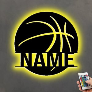 Lámpara de noche personalizada con nombre de baloncesto de 16 colores, letrero de neón con nombre, decoración de pared, regalos de cumpleaños y Lámpara de noche personalizada con nombre de baloncesto de 16 colores, letrero de neón con nombre, decoración de pared, regalos de cumpleaños y