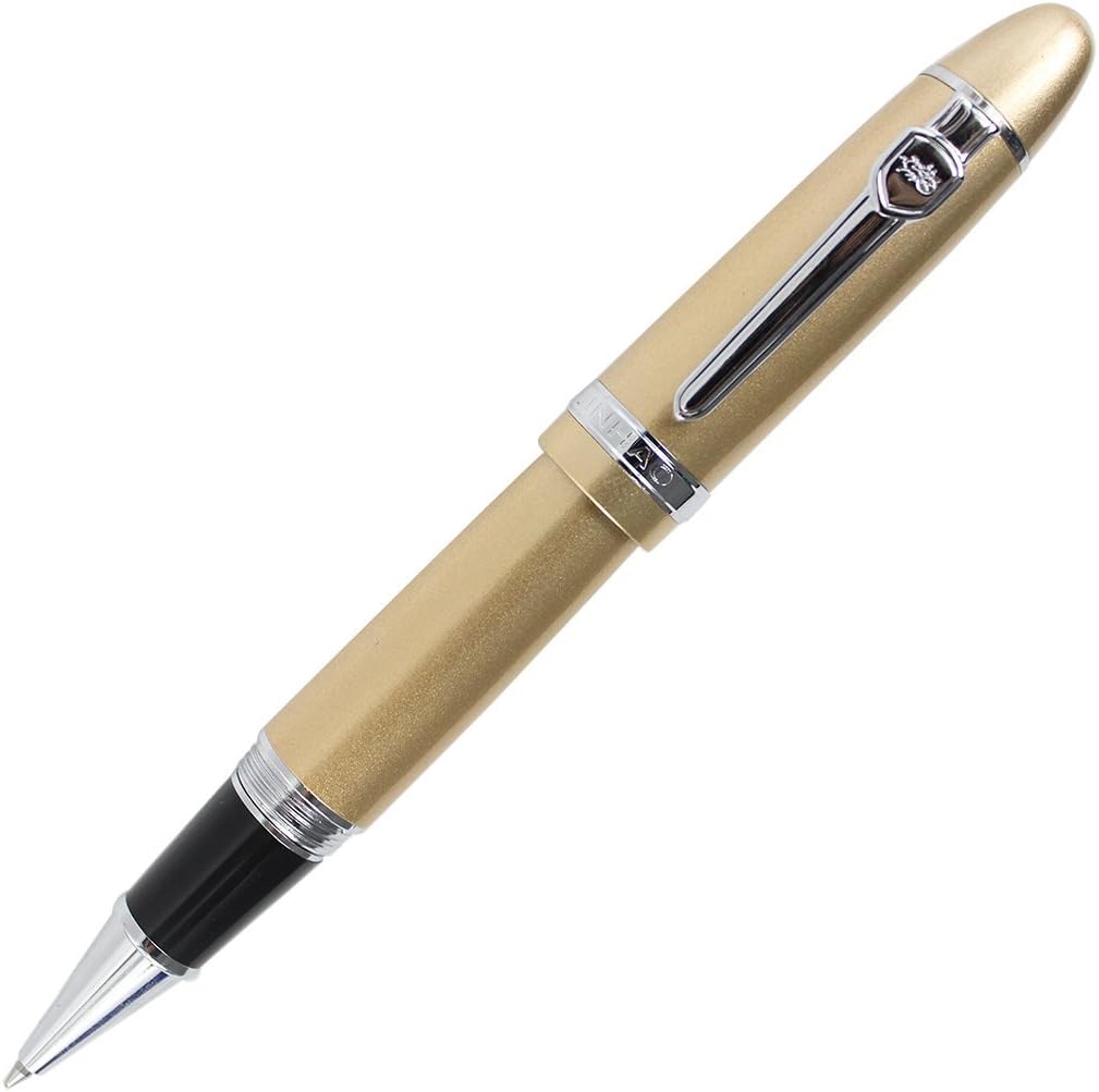 Expert Deluxe Roller Ball Pen con bolsa para bolígrafo, barril grande, color dorado