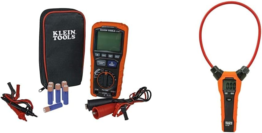Klein Tools Multímetro ET600, probador de aislamiento de megohmímetro y medidor de abrazadera CL150, probador eléctrico de CA
