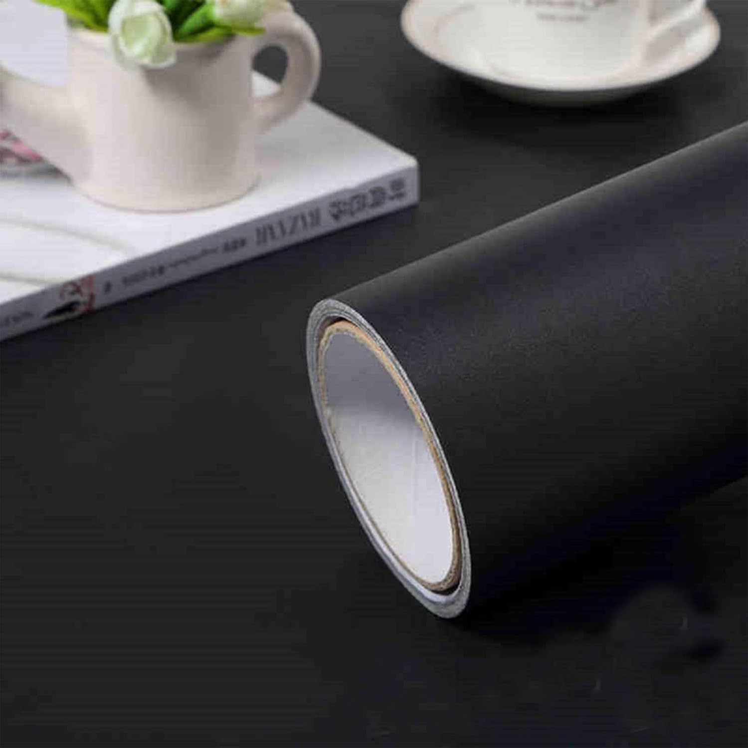 practicalWs – Papel tapiz negro de 23.6 x 118 pulgadas