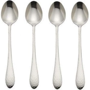 Cucharilla helada antigua martillada Juego de 4 Cucharilla helada antigua martillada Juego de 4