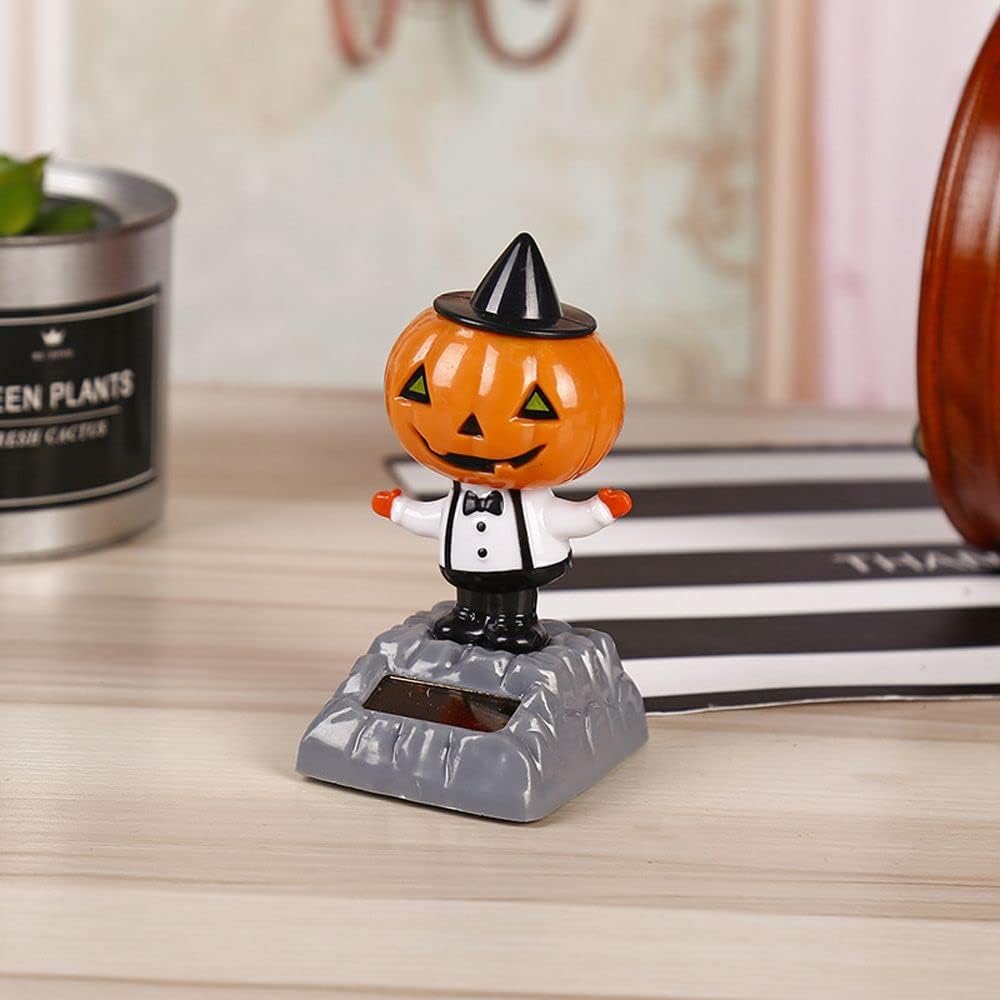 9 piezas de cabezas de bobbleheads de energía solar, juguete de baile de cabeza agitada solar de Halloween, figuras de cabeza de bobble, para