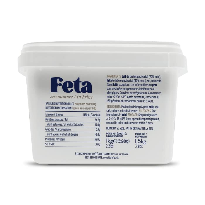Roussas Queso feta griego, 1 kg (2.2 lb)