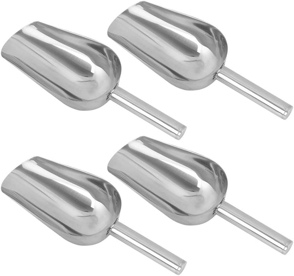 Cucharas de medición de acero inoxidable Beuya, 4 unidades, 4 onzas, cucharas pequeñas para hielo, azúcar, granos de mentón, arroz, harina,