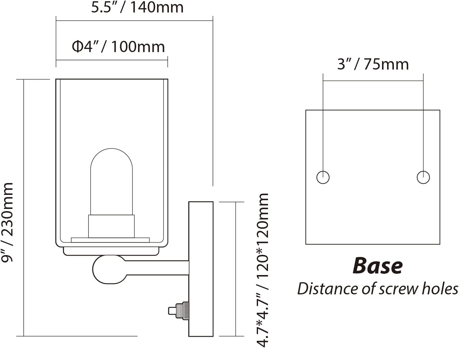 Dream lighting Lámpara de pared LED interior para caravana, remolque, cocina, comedor, decoración de pared, 12 voltios CC, vidrio brillante, 3500 K,