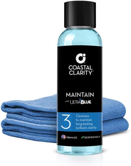 Kit de restauración de puerta de ducha Coastal Clarity, removedor de espuma de jabón, repelente al agua y limpiador de cristales de ducha, sistema