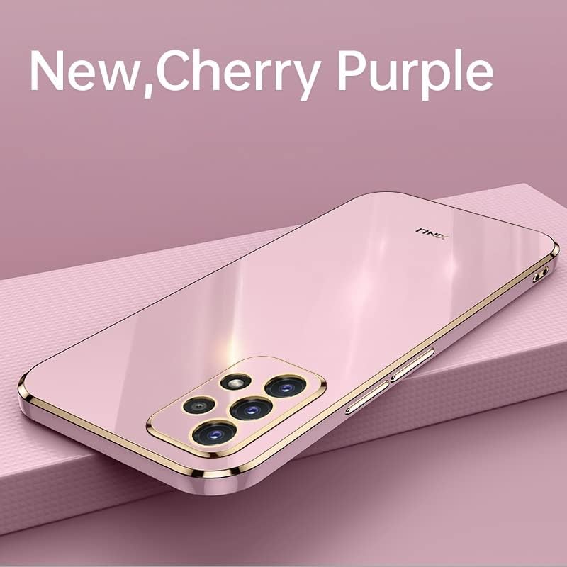 Funda compatible con Samsung Galaxy A32-4G, funda protectora de cámara de cuerpo completo, a prueba de golpes, con borde de espejo galvanizado,