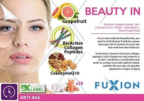 FuXion Beauty – Bebida antienvejecimiento deliciosa mezcla de bebida con sabor a guayaba con CoQ10, vitamina C y biotina, hace que se vea más