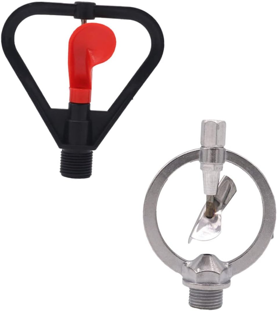 Angoily 2 unids dispositivo de riego automático cabezal de ducha manguera de jardín rociador giratorio 360 rociador de césped rociador automático de