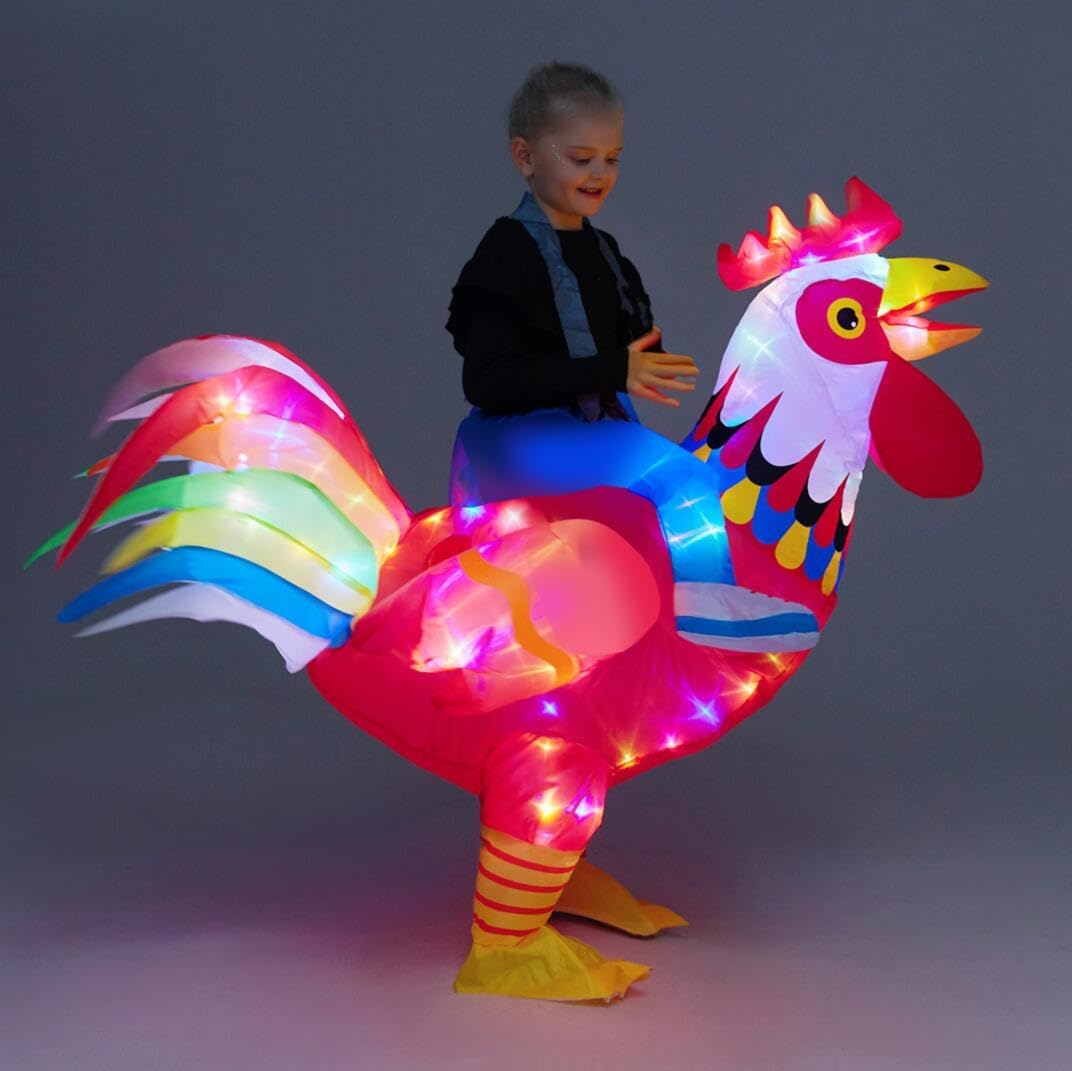 bDDeDD Kids Inflatable Costume, Dinosaur T-REX Costumes with LED Light for Halloween Christmas Party