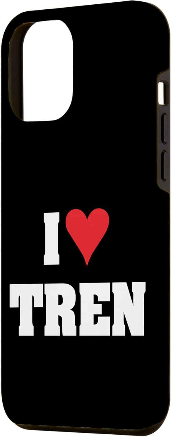 Carcasa con texto en inglés “I LOVE TREN” para iPhone 14 Plus, diseño de gimnasio