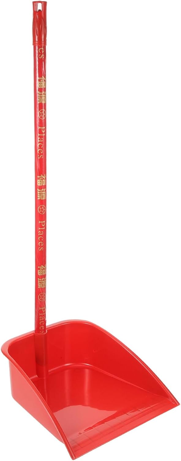 SEWACC Recogedor vertical de plástico con mango largo para levantar el polvo, 24.8 in, pala desmontable, recogedor de pie resistente para vestíbulo,