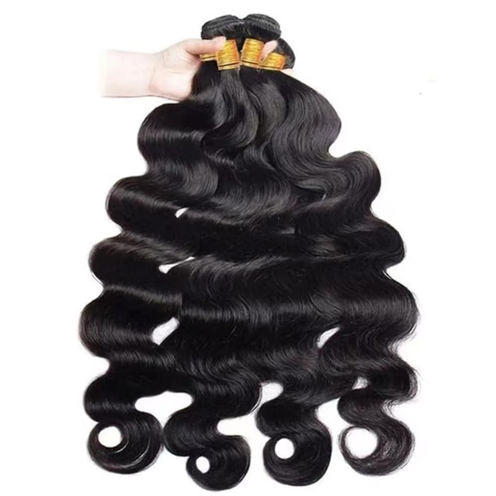 Extensiones de cabello humano brasileño ondulado grado 10A, 100% cabello humano (18, 20, 22, 24 pulgadas), 4 manojos de cabello humano ondulado para