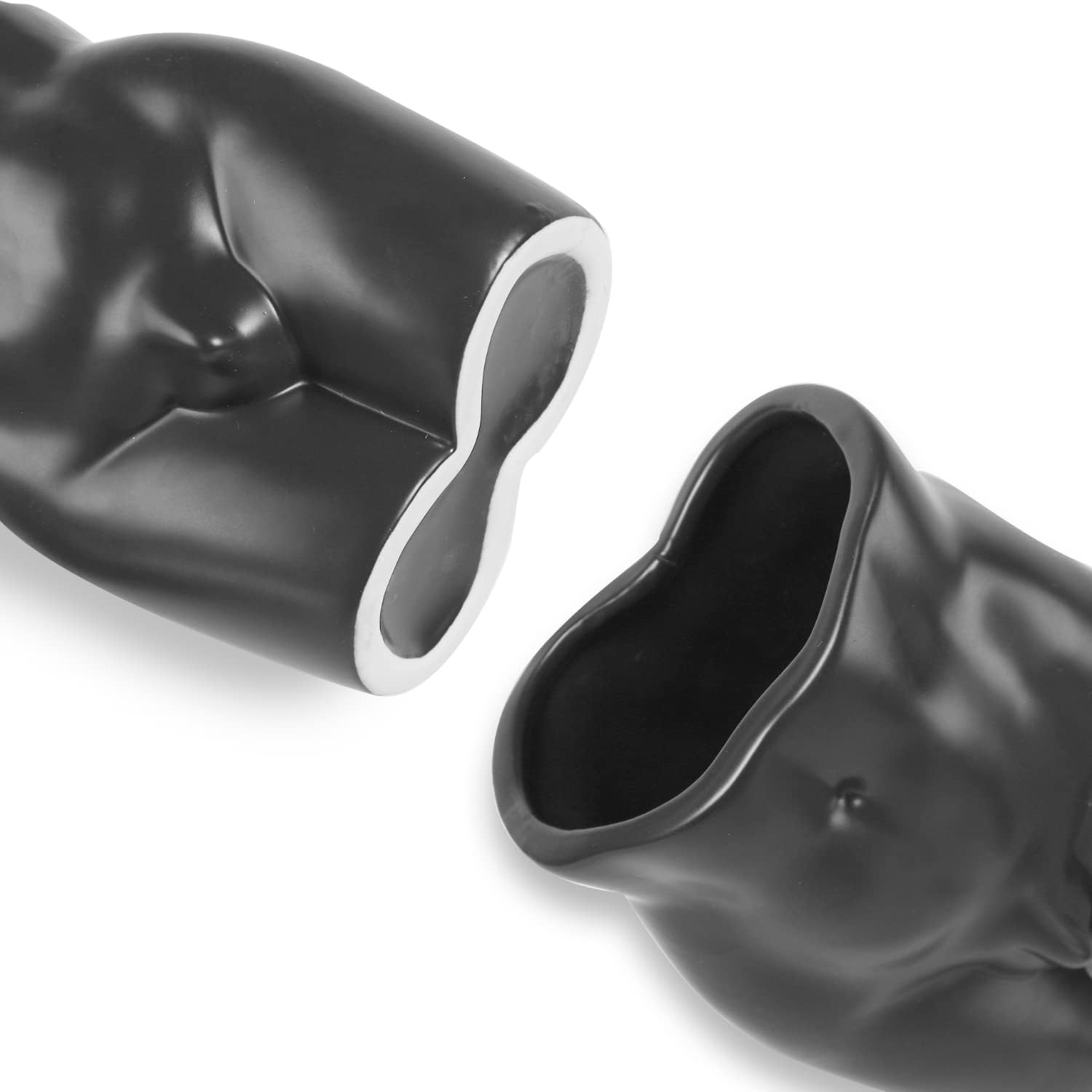 Jarrón de cerámica para flores  Jarrón de cerámica con forma masculina para decoración del hogar, 6 pulgadas, negro mate