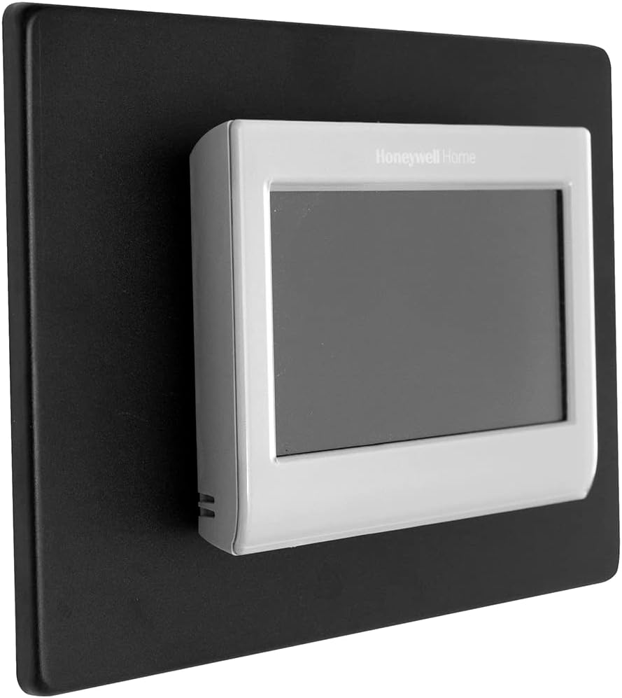 Soporte decorativo de aluminio para placa de pared para Honeywell Touch Screen Smart Home WiFi Termostato (negro)