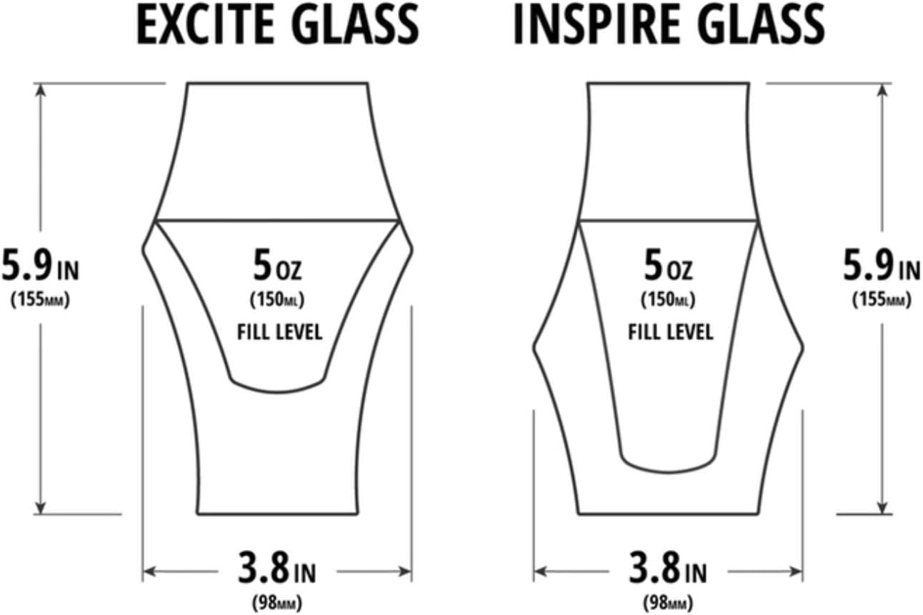 EQ Excite – Vasos de café transparentes de doble pared hechos a mano, 5.1 fl oz (paquete de 2)