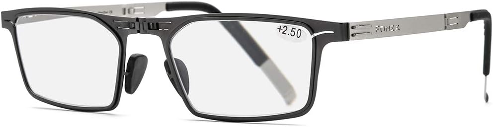 Gafas de lectura plegables grises fotocromáticas, lectores anti rayos de bloqueo de luz azul con magnificatina LH015