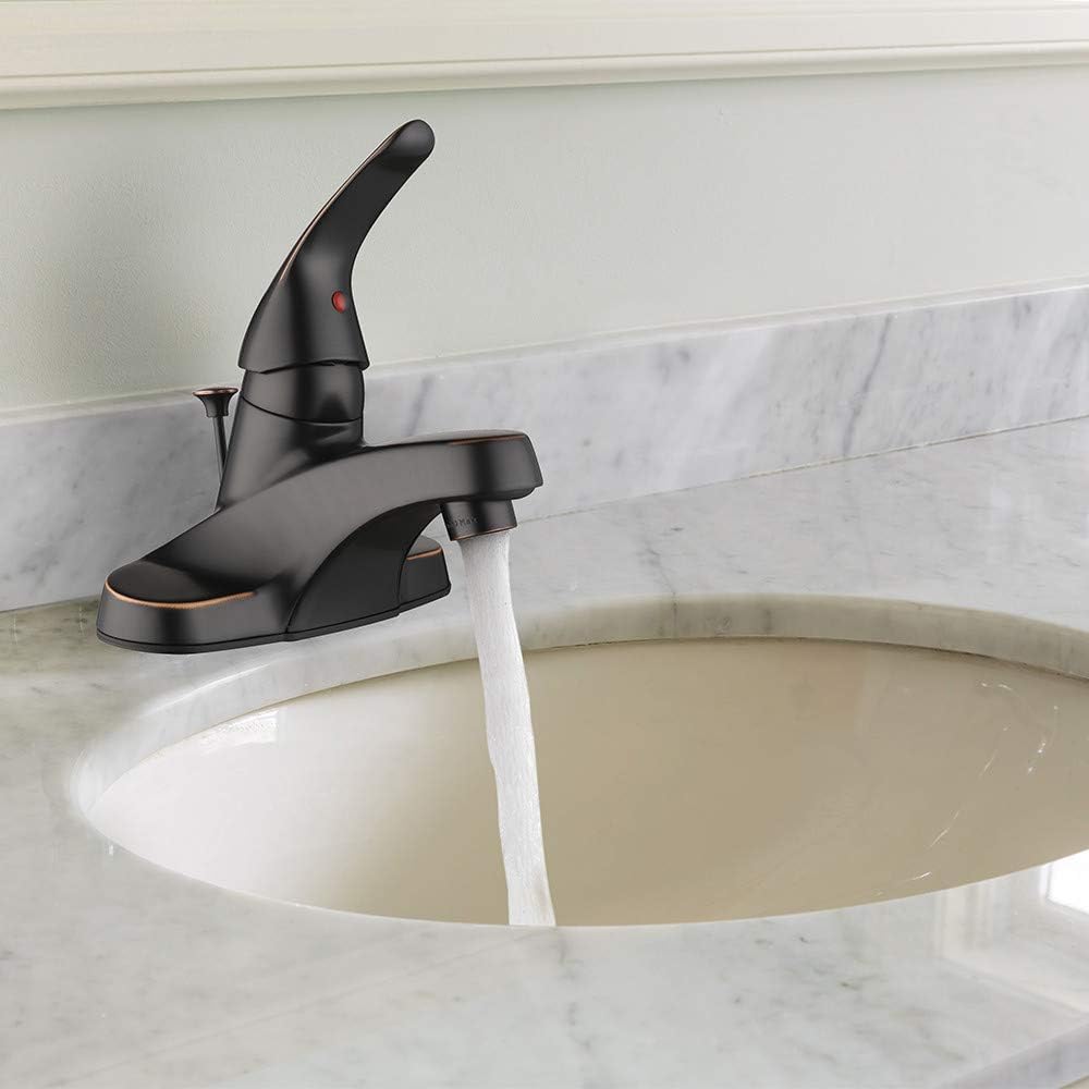 Middleton – Grifo de baño con 1 manija central de 4 pulgadas en bronce aceitado