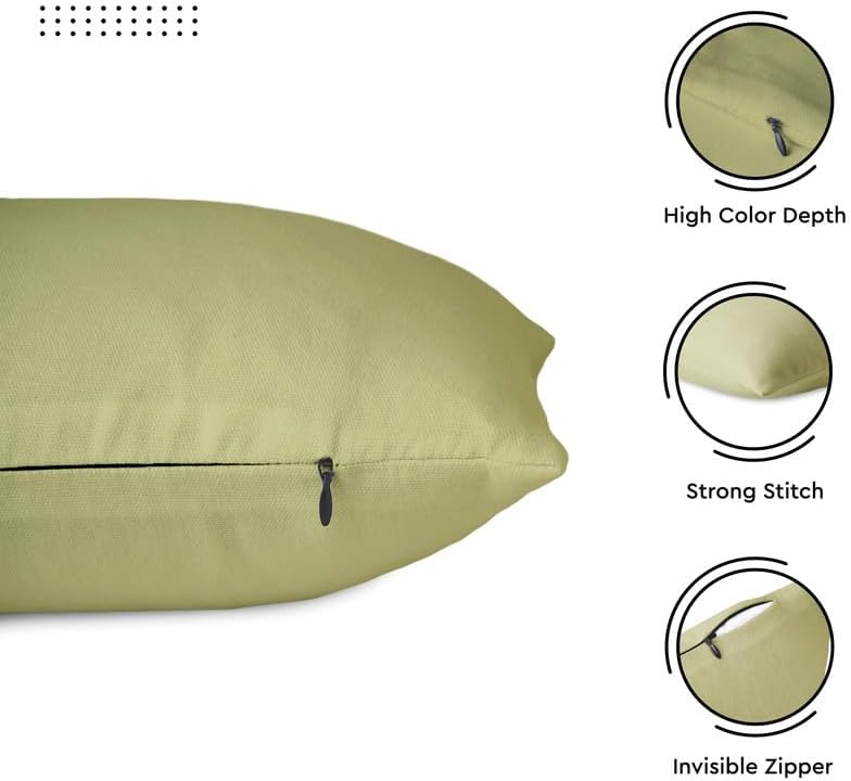 Encasa – Juego de 2 fundas de almohada de algodón I de 20 x 20 pulgadas (19.7 x 19.7 in), color verde salvia, sin relleno, fundas de almohada