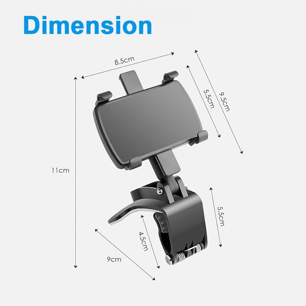 Soporte para teléfono de automóvil, rotación de 360 grados, tablero de instrumentos y espejo retrovisor, compatible con iPhone, Samsung, Huawei,