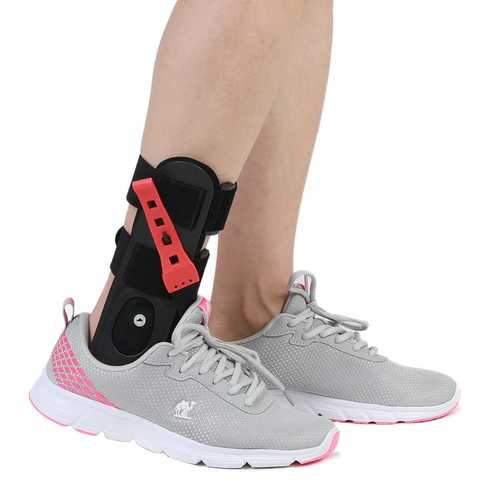 Soporte de pie ortopédico AFO con cómoda bolsa de aire inflable para hemiplejía, zapatos para caminar (mediano, pie izquierdo)